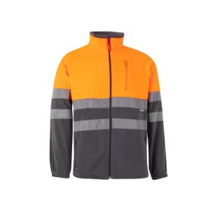CHAQUETA POLAR GRIS NARANJA