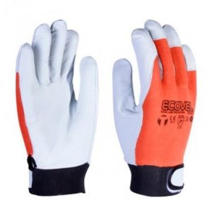 GUANTE PIEL SEMI VELCRO NARANJA ECOVEL